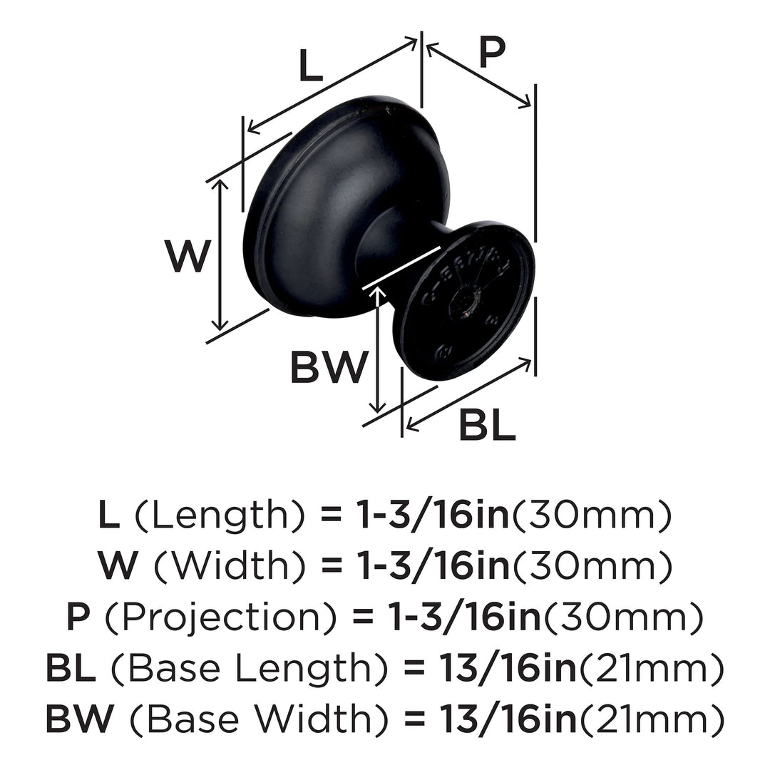 | Cabinet Knob | Black Bronze | 1-3/16 inch (30 mm) Diameter | Westerly | 1 Pack | Drawer Knob | Cabinet Hardware