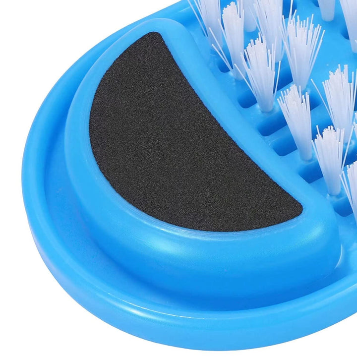 Kissbuty Magic Feet Cleaner Simple Foot Scrubber Feet Shower Spa Easy Feet Cleaning Brush Exfoliating Foot Massager Slipper, Blue