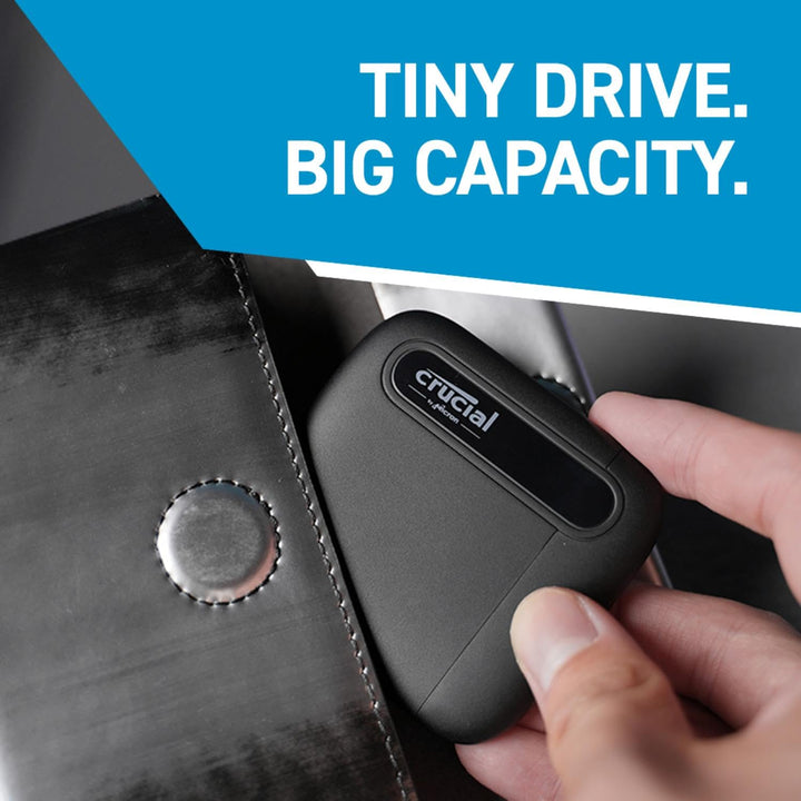 X6 2TB Portable SSD - Up to 800MB/s - PC and Mac - USB 3.2 USB-C External Solid State Drive - CT2000X6SSD9, Black