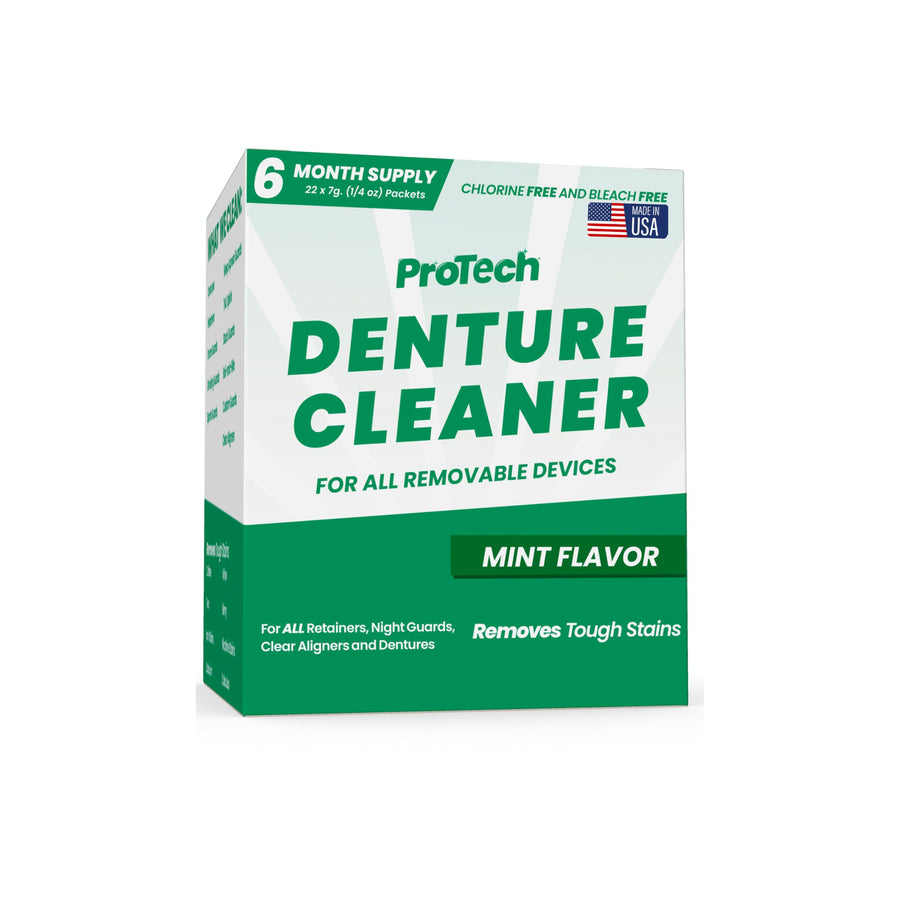 ProTech Denture Cleaner | 180 Cleanings (22 Pack/6 Month Supply) | For Clear Aligners, Dentures, Retainers, Mouth Guards & Night Guards - Cleaning Crystals, Mint