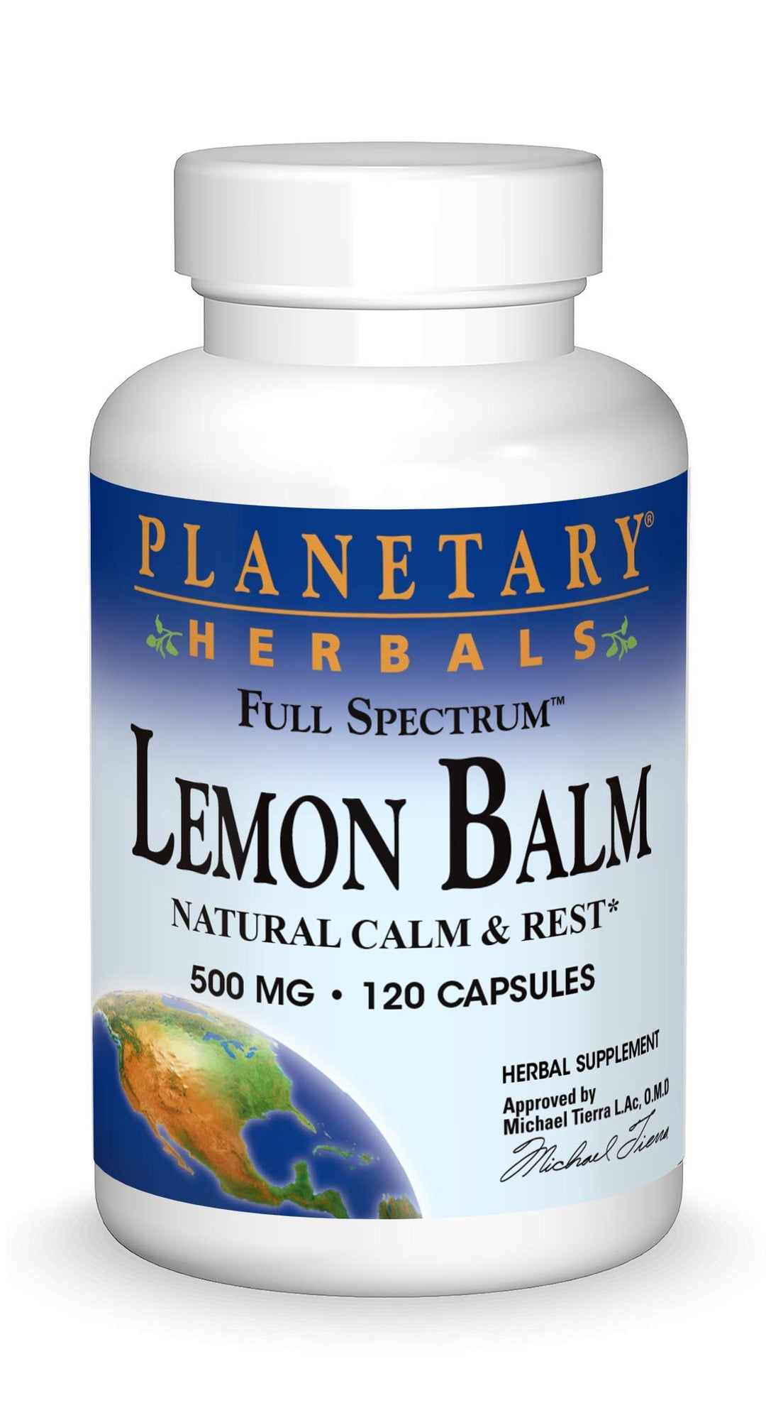 Lemon Balm Full Spectrum 500mg, Natural Calm and Rest, 120 Capsules