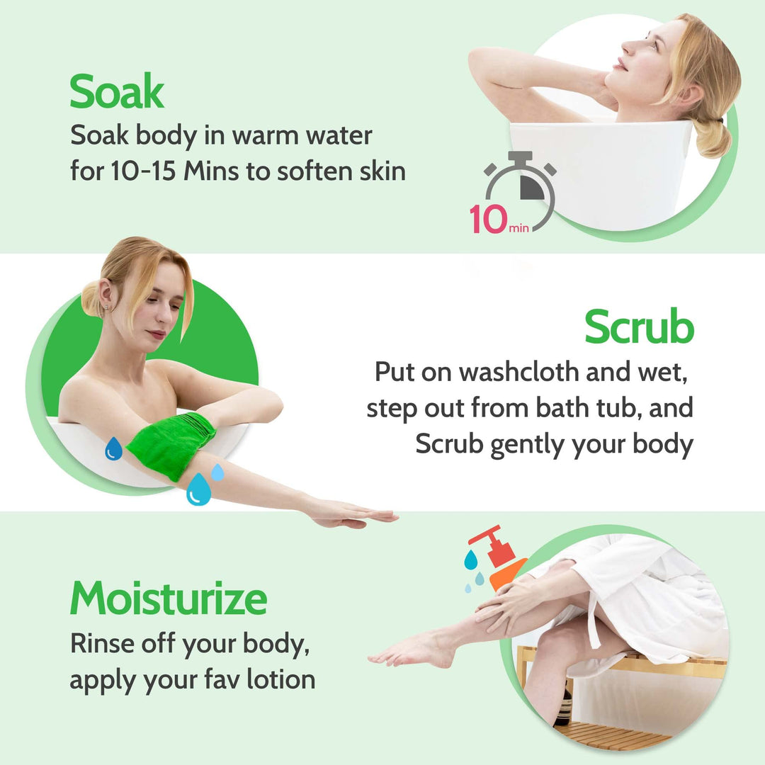 6 Pcs: Korean Exfoliating Italy Towel Washcloth Normal Size(6 Pcs) Bath Scrub Removes Dead Skin Mitten Cloth