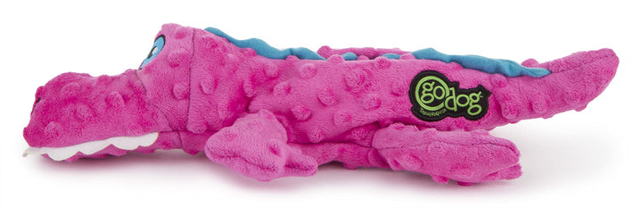 Gators Squeaky Plush Dog Toy, Chew Guard Technology - Pink, Large