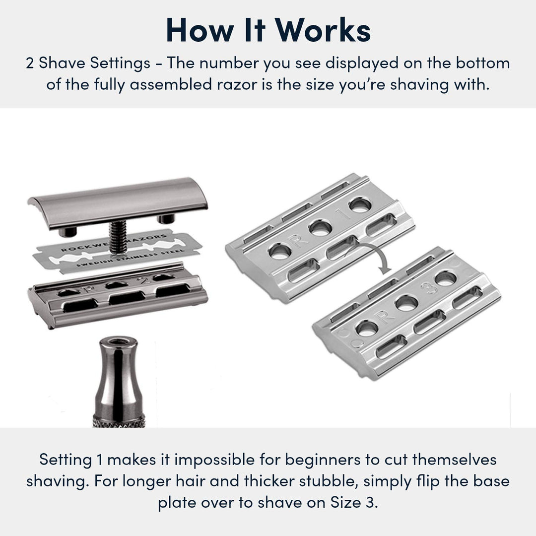 2C Razor with 5 Blades, 6 Piece Set, Gunmetal Chrome
