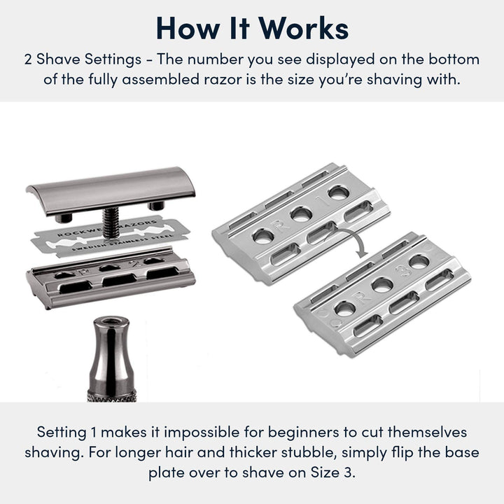 2C Razor with 5 Blades, 6 Piece Set, Gunmetal Chrome