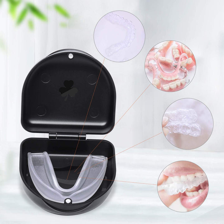 (2 Pack) Retainer Case,Solid Orthodontic Retainer Case-black