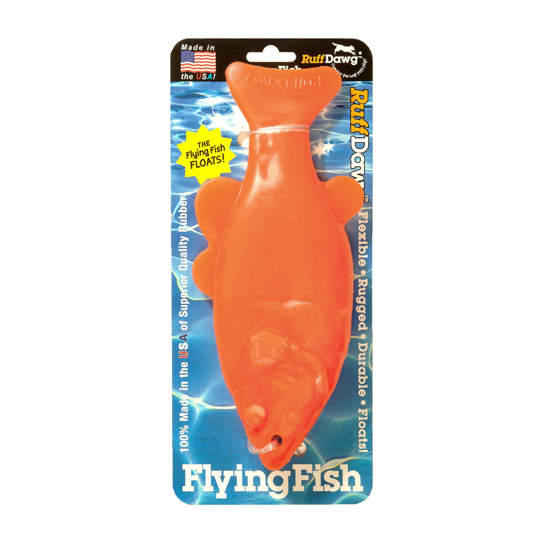 Flying Fish - Durable Floating Dog Toy for Water & Land Play - for All Breeds - Made in The USA - Bright Neon Colors for Visibility and Fun
