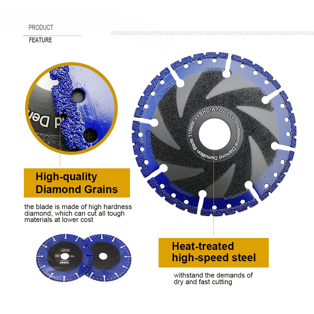 14 Inch Metal Cutting Diamond Blade All Purpose Cut Off Wheel for Rebar Sheet Metal Angle Iron Stainless Steel