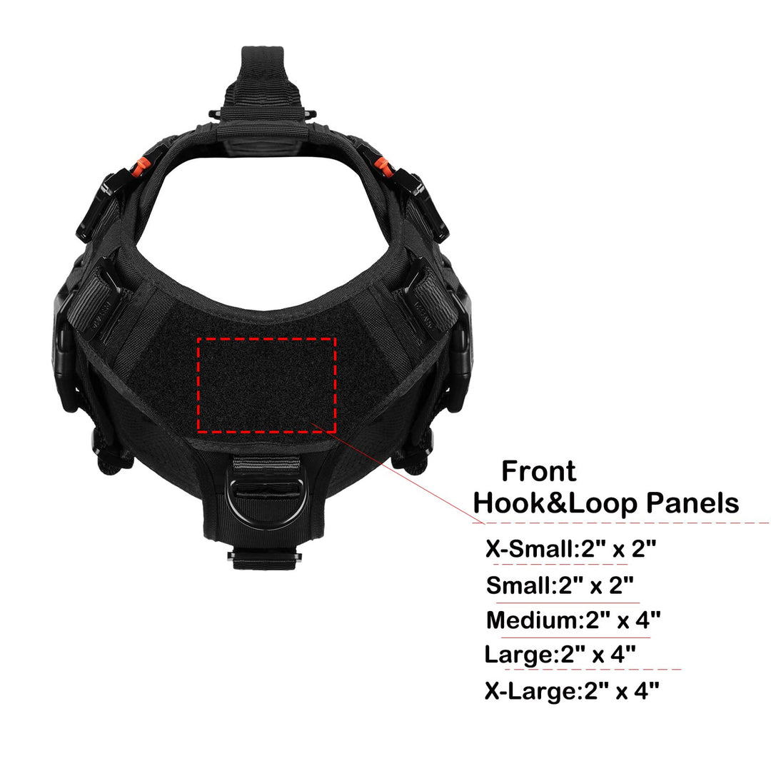 GN3 Tactical Dog Harness with 6X Buckle,Dog Molle Vest with Handle,3/4 Body Coverage,Hook and Loop Panel for ID Patch,No Pulling Front Clip (XL (32-39 Girth), Black)