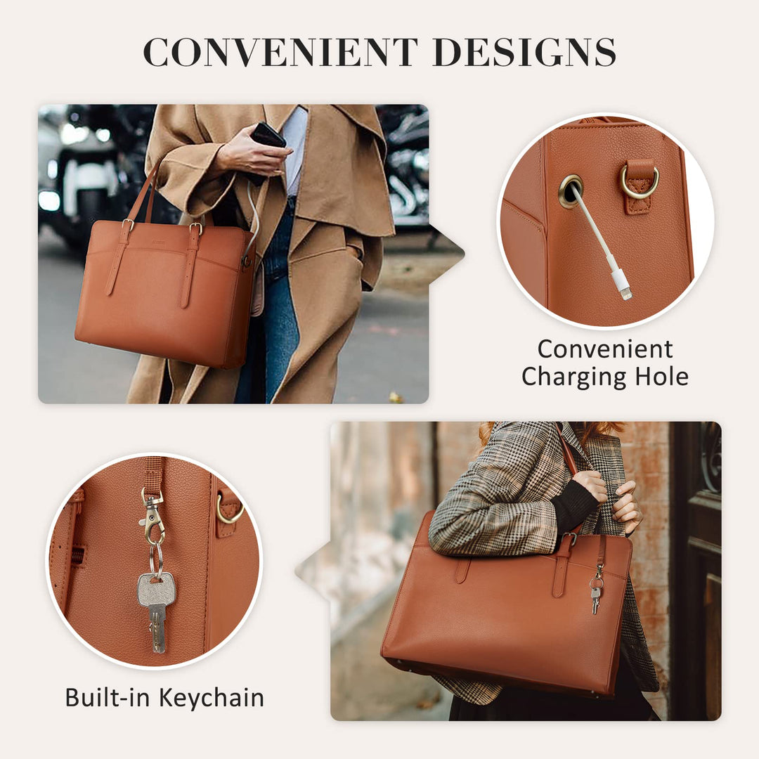 Laptop Bag for Women 15.6 Inch Computer Tote Bag Work Bag Briefcase Handbag Shoulder Bag for Office, Business, Travel