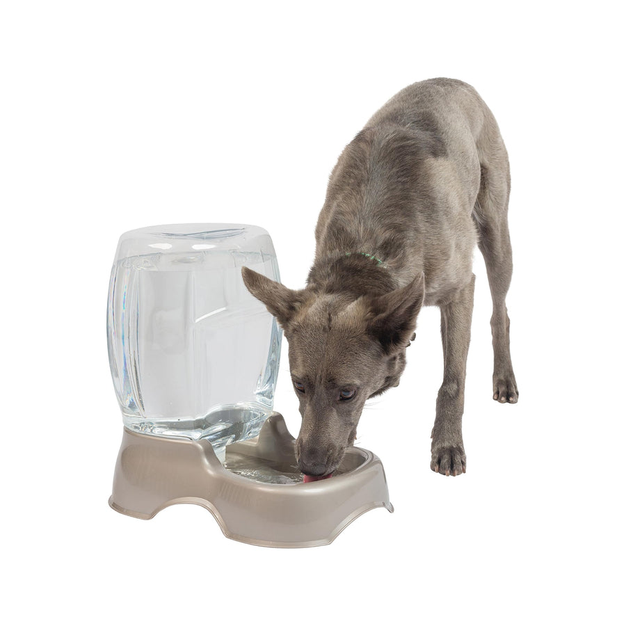 Pet Cafe Cat and Dog Water Dispenser - Water Bowl for Cats and Dogs, USA Made, 1.5 GAL, Pearl Tan