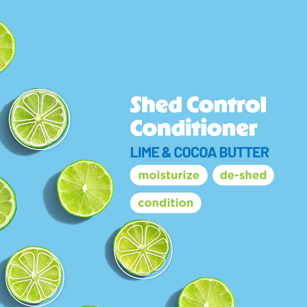 Deshedding Dog Conditioner, Reduces Shedding & Softens Coat, Puppy Safe, Made in the USA, Lime & Cocoa Butter Scent, 20oz.
