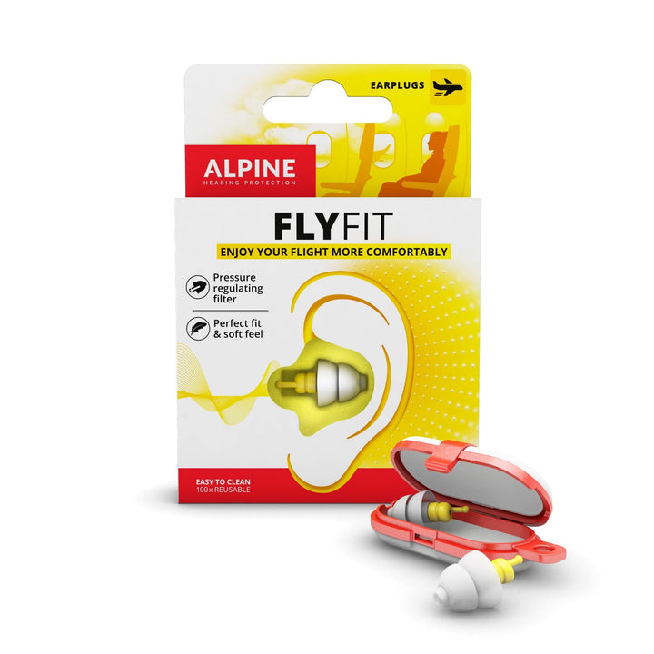 FlyFit - Earplugs for Pressure Relief & Preventing Ear Pain While Flying - Airplane Travel Essentials - Comfortable Reusable Hypoallergenic Earplugs with Ultra Soft Filter