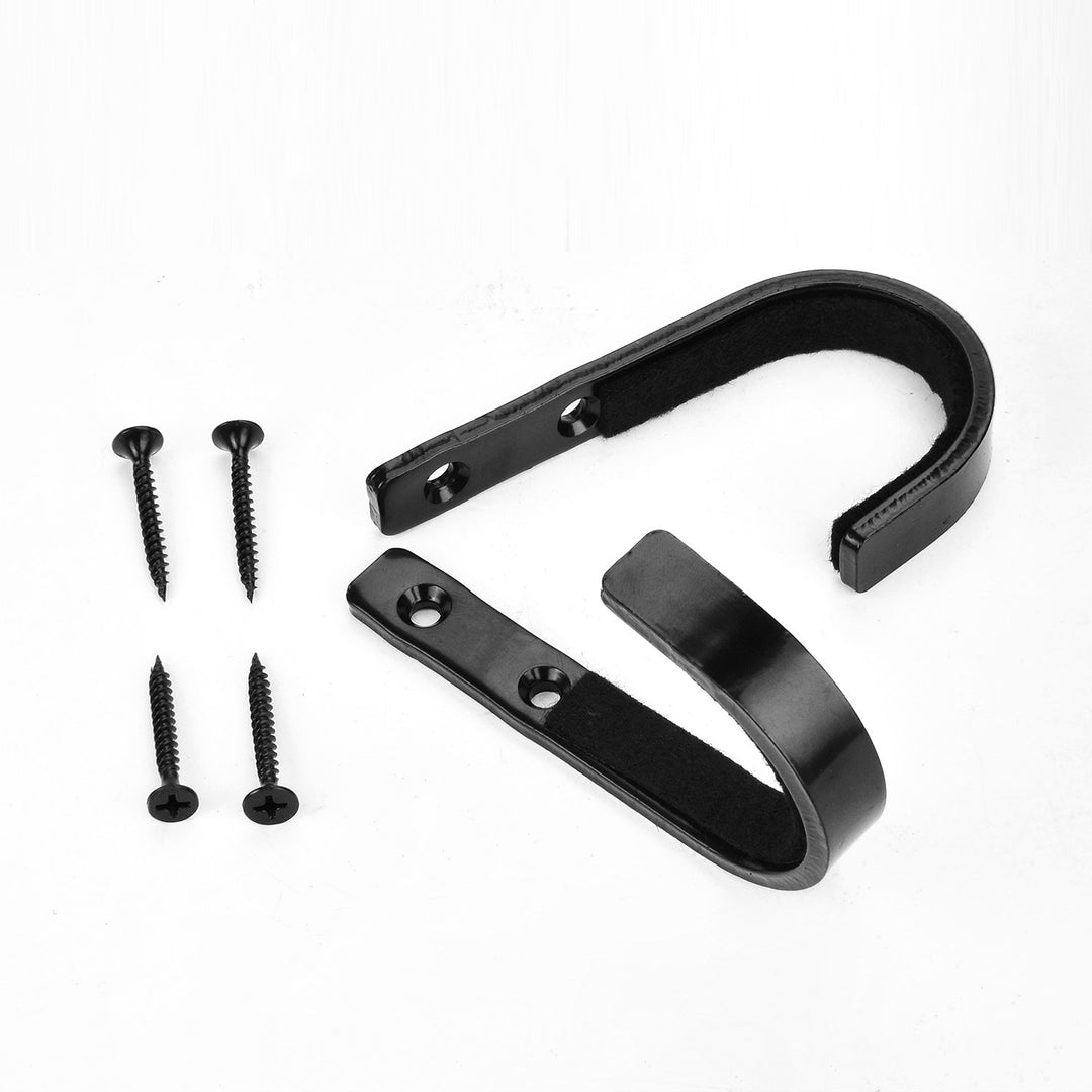 Gun Rack Shotgun Hooks Rifle Hangers Archery Bow Felt Lined Wall Mount Storage (A-Black)