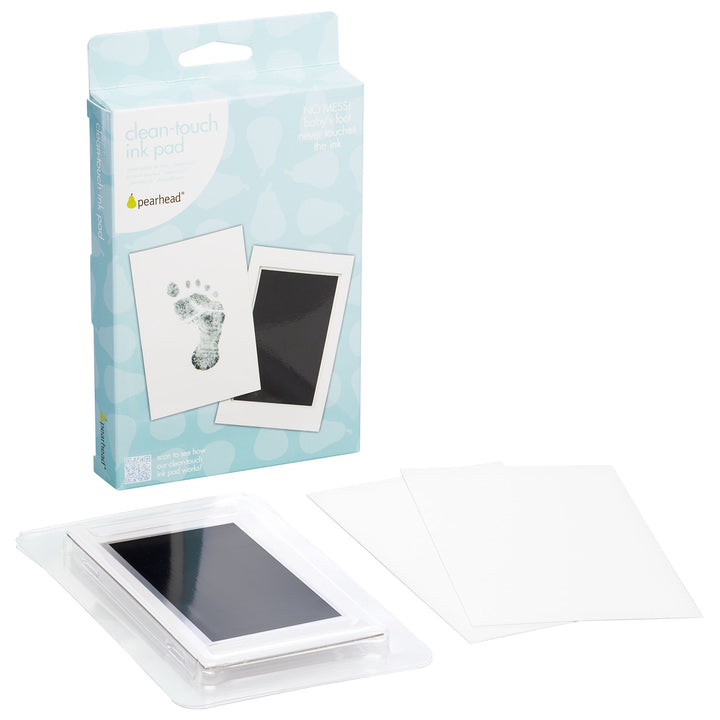Newborn Baby Handprint and Footprint Kit - No Mess Clean-Touch Ink Pad With Impression Cards, Safe for Skin, Perfect Keepsake for Family, Acid-Free, Smudge-Proof, Black, 3 Piece Set