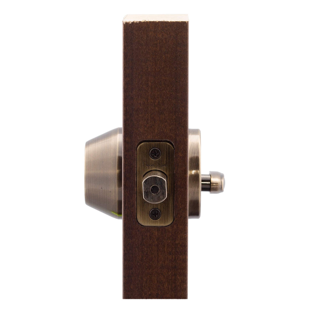 DB2410AB Single Cylinder Deadbolt, Antique Brass, Key Lock
