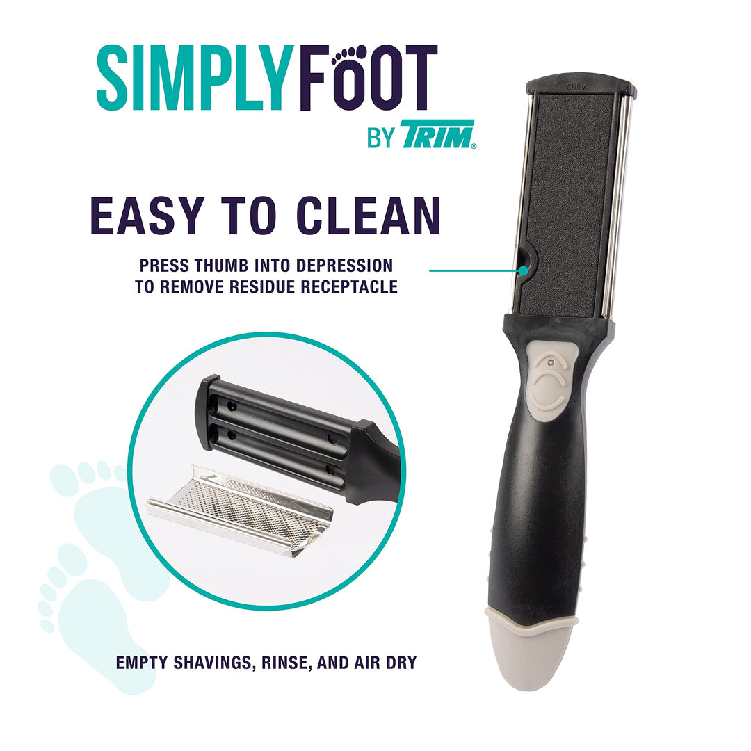 Simply Foot Rasp/Callus Remover for Feet – Dual-Sided Foot File for Calluses – Rubber Grip for Comfort and Control – Easy to Use Foot Care Tools for DIY Pedicures – Ideal for Men and Women
