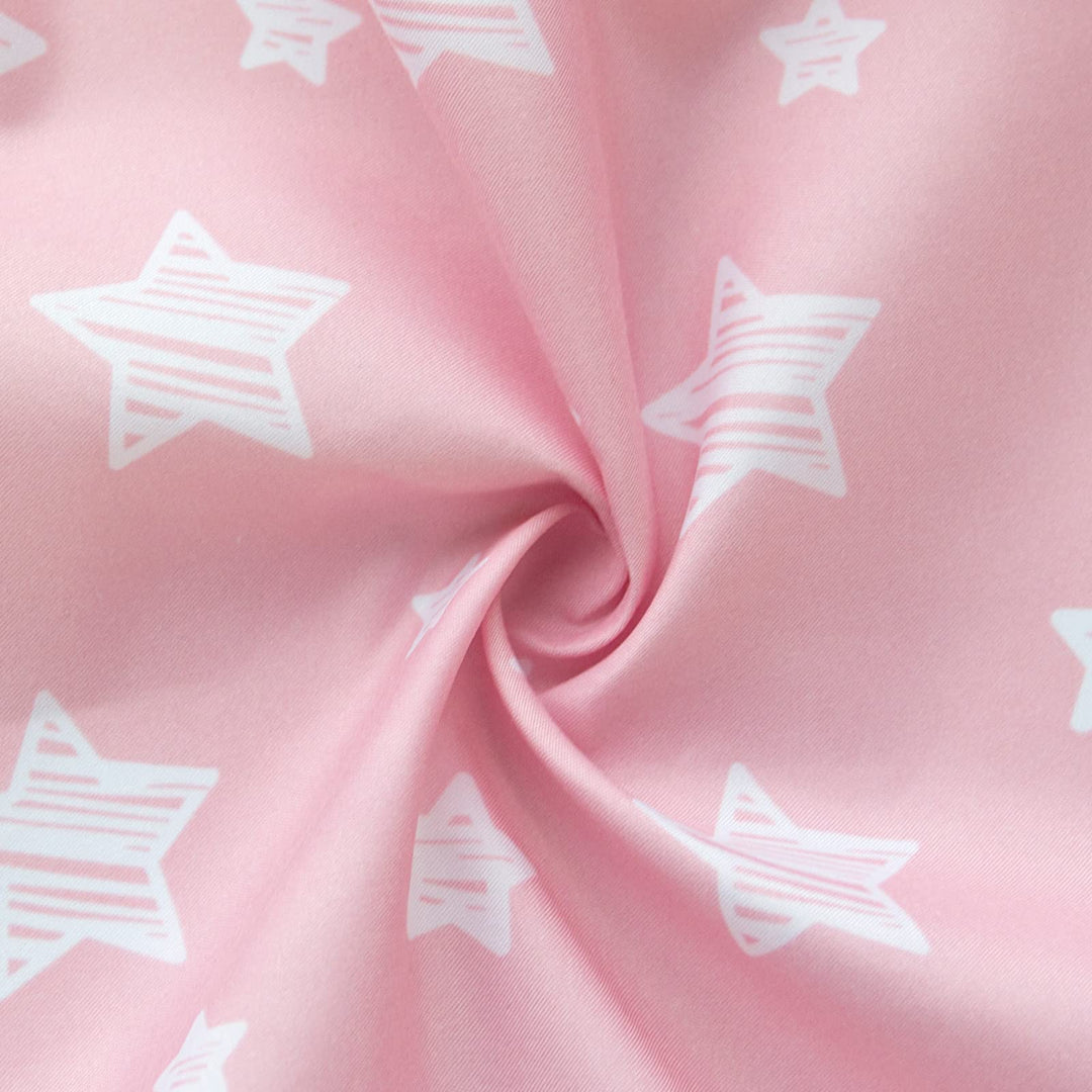 Bassinet Sheet, 33 X 17 Flexible for Different Cradle and Bassinet Mattress, Soft Breathable Universal Sheet for Rectangle, Oval, Hourglass Bassinet Mattress, Pink Star