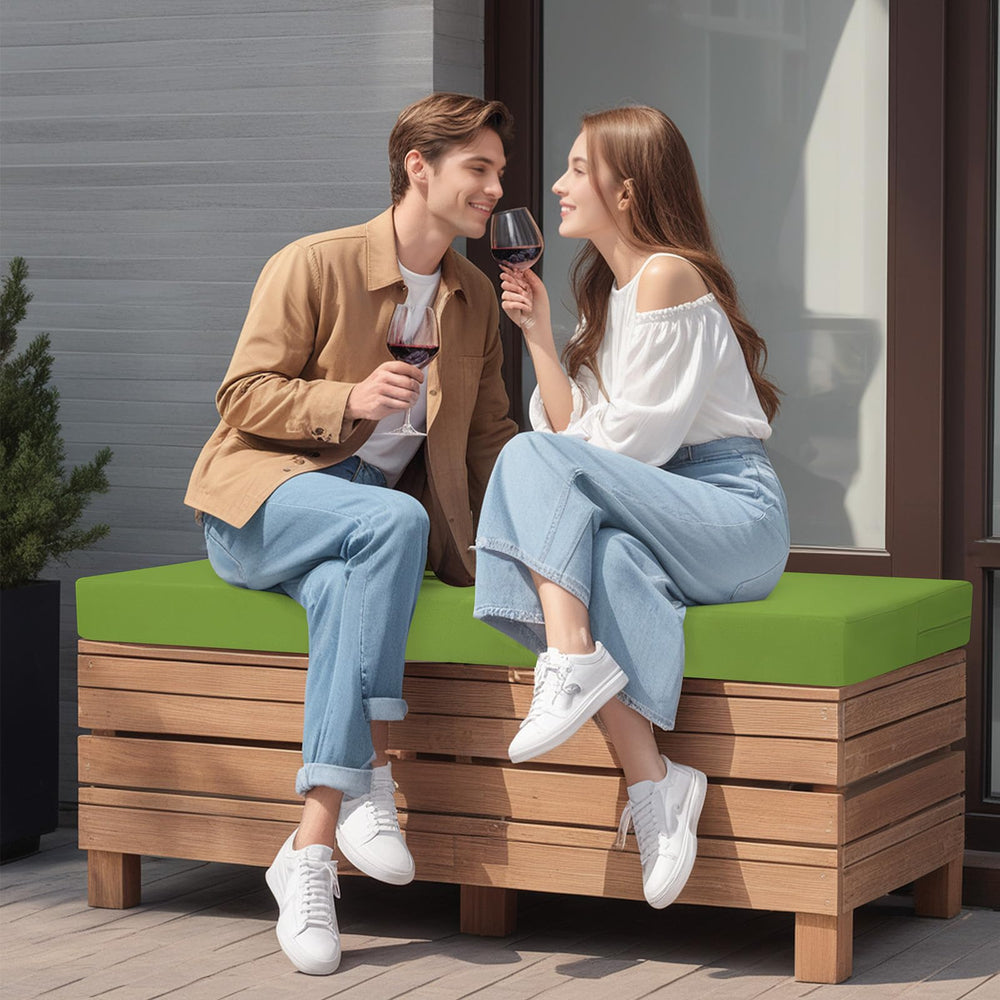 Outdoor Bench Cushion 48 inch, Patio Bench Cushion Indoor, Patio Furniture Chair Pad, Porch Swing Cushion with Ties, Bay Window Seat Sofa Garden Replacement Loveseat Cushion