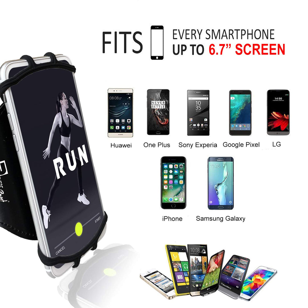 Universal iPhone Running Armband (16/15/14/13/12/11/10/X/XR/SE/Plus/Max/Pro). Phone Holder Case
