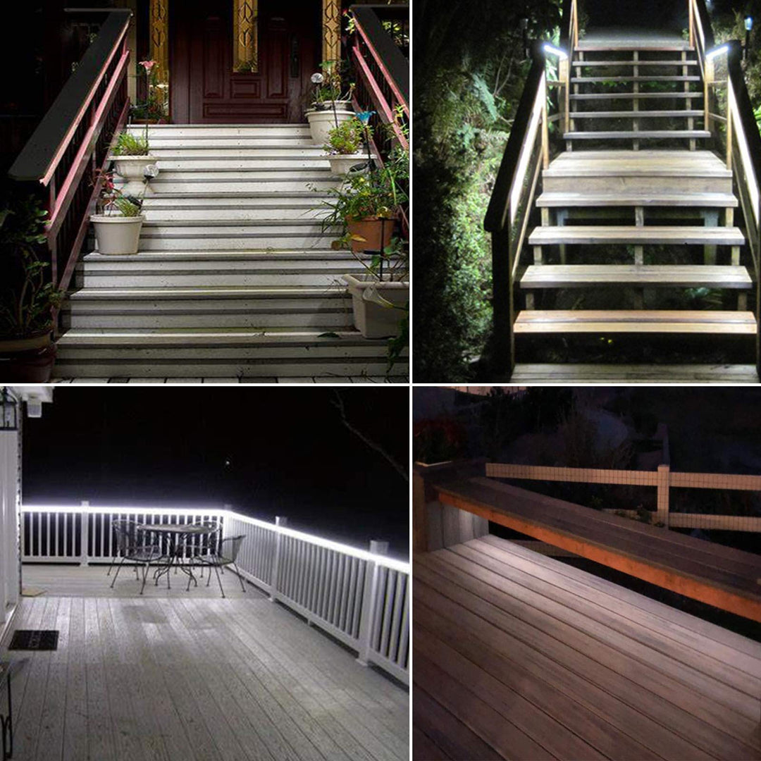 Upgraded Solar LED Strip Lights,180 LED 19.6FT Bright White Balcony Lights Solar Powered,8 Lighting Modes Waterproof Outdoor Lights for Christmas Terrace, Balcony, Stairs, Chicken Coop, Pergola Decor