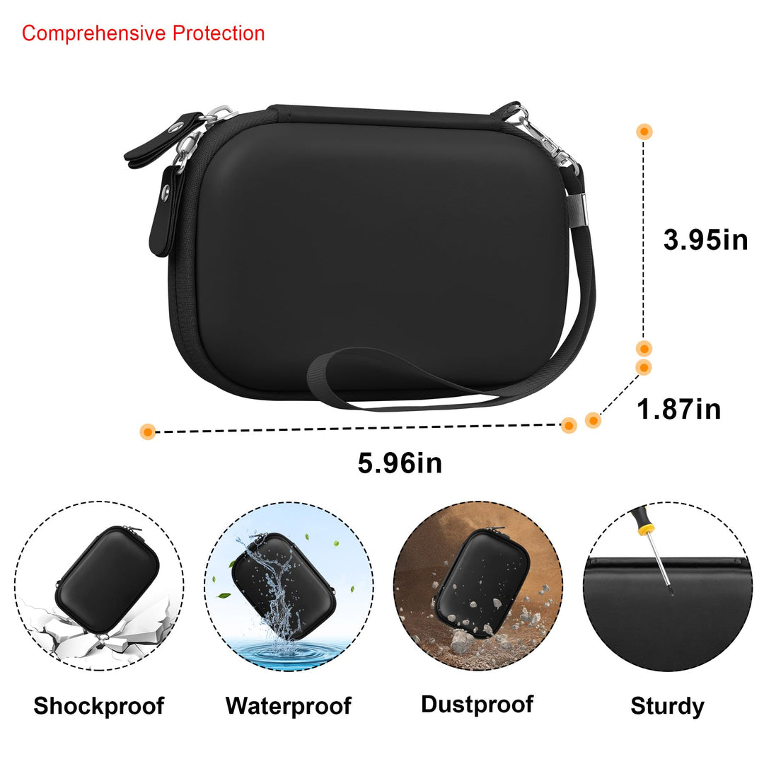 Carrying Case for Canon Ivy Mini/Canon Ivy 2 Mini Photo Printer, Canon Ivy CLIQ CLIQ+ CLIQ 2 CLIQ+2 Portable Bluetooth Instant Camera Printer, Mesh Bag fits Photo Paper Cable, Black+Black