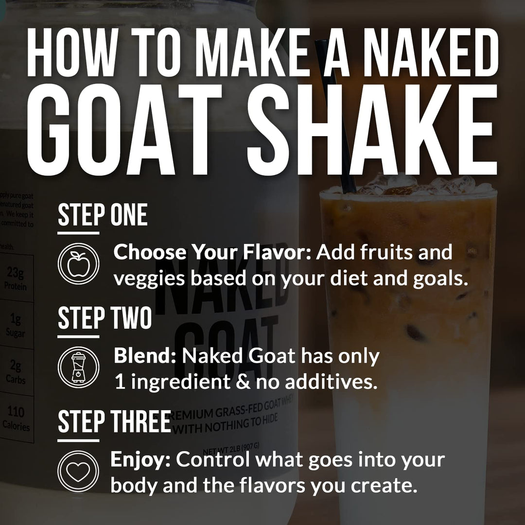 Naked Nutrition 100% Pasture Fed Goat Whey Protein Powder - 30 Servings