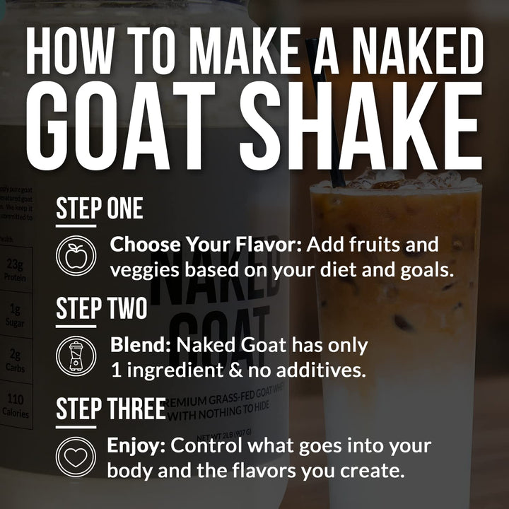 Naked Nutrition 100% Pasture Fed Goat Whey Protein Powder - 30 Servings
