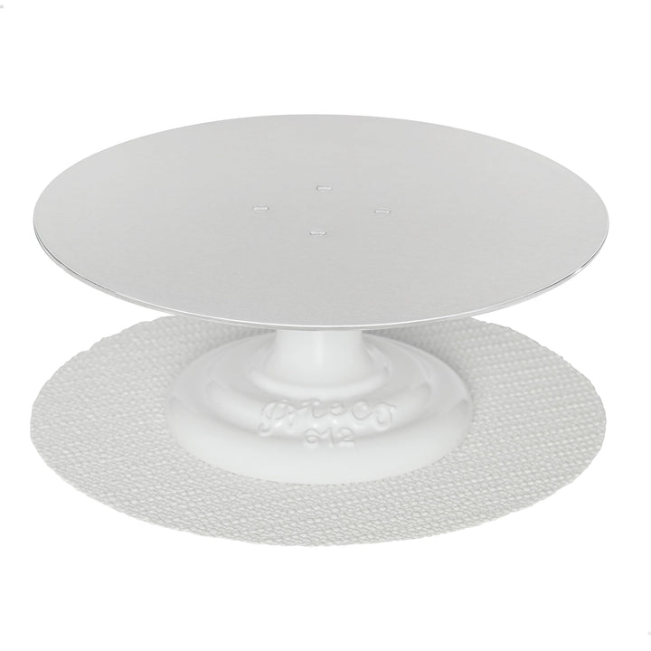 612 Revolving Cake Decorating Stand, 12 Round, Cast Iron Base with 1/8 Aluminum Top