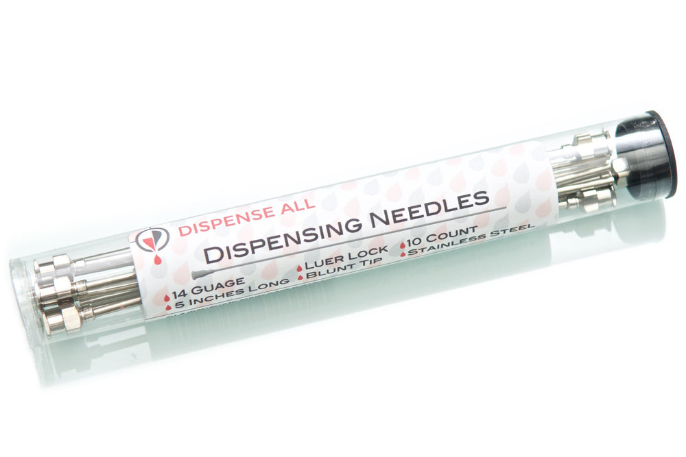 - 10 Pack - Dispensing Needle 14G x 5 - Blunt Tip, Luer Lock, All Metal (Stainless Steel)
