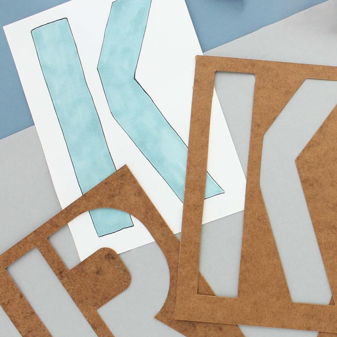 Oiled Stencil Board Lettering, 6-inch Set, Natural