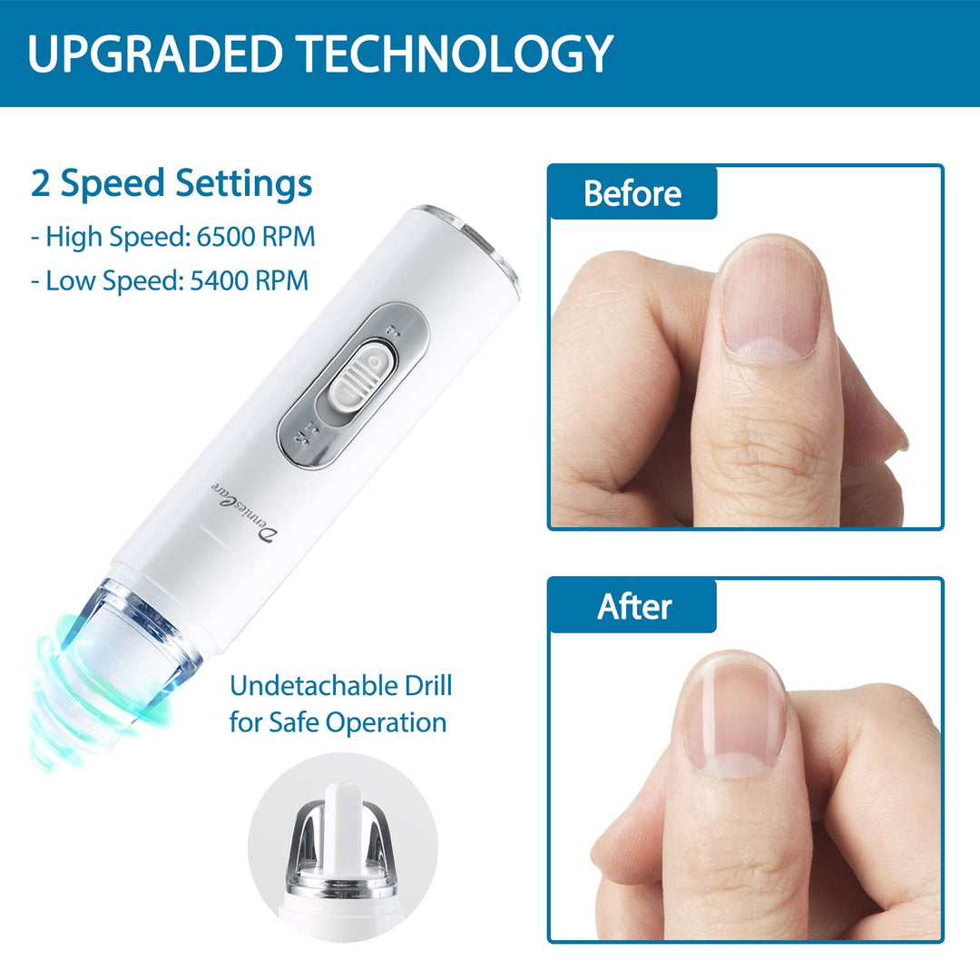 Electric Nail Buffer Rechargeable Nail Buffer Drill and Polisher Easily File for Naturally Beautiful Looking Nails Electric Manicure Pedicure Tool Nail Buffer and Shine Kit