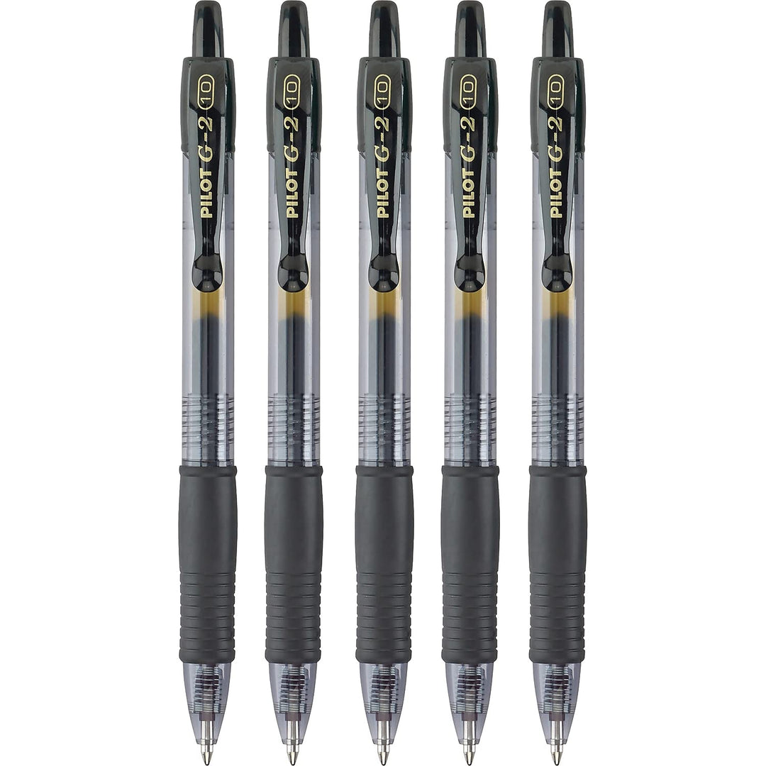 , G2 Premium Gel Roller Pens, Bold Point 1 mm, Pack of 5, Black