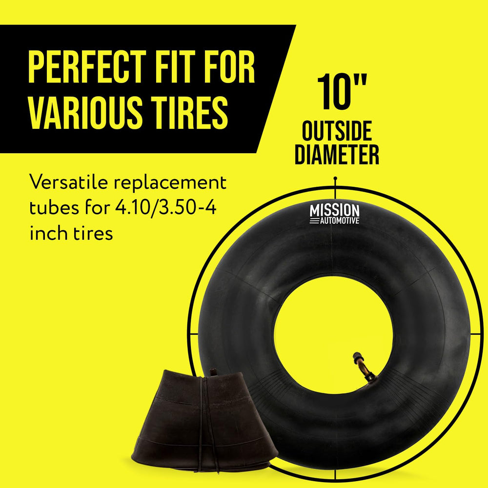 Replacement Tire Inner Tubes - 2 Pack - Fits 4.10/3.50-4 Inch Wheels - Great for Wheelbarrows, Dollies, Lawn Mowers, Yard Trailers and Other Outdoor Equipment