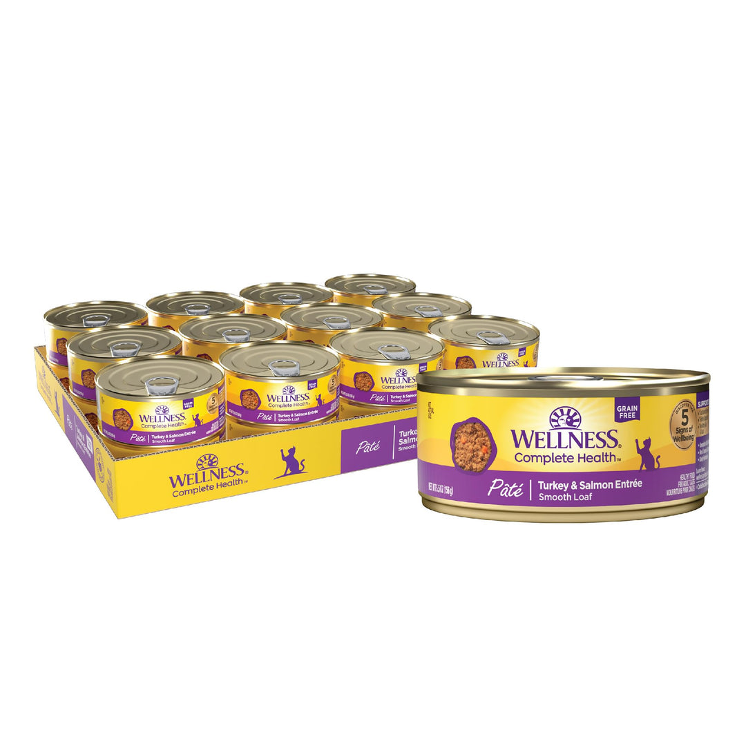 Complete Health Pate Adult Wet Cat Food, Natural, Protein-Rich, Grain Free, 5.5 Ounce, 24 Pack, (Turkey & Salmon)