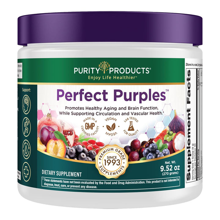 Perfect Purples Powder Phytonutrient Rich, Healthy Aging Super Formula - Support Total Body Health - High ORAC Power - P40p Pomegranate Extract w/ 40% Punicosides - 30 Day Supply