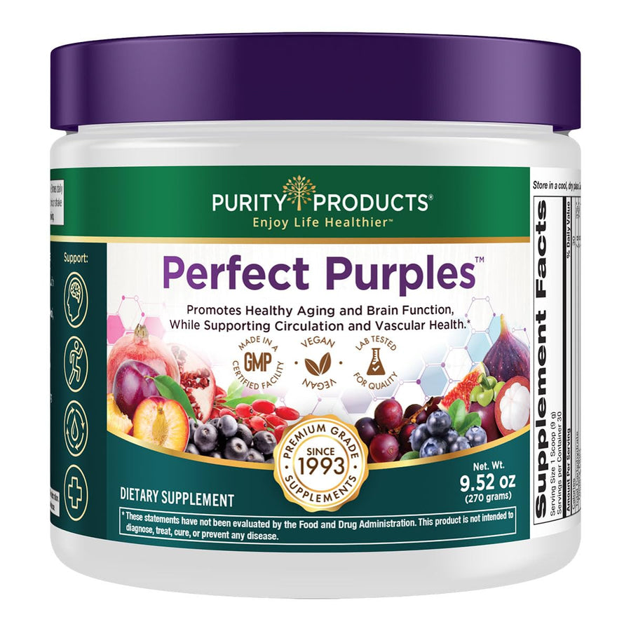Perfect Purples Powder Phytonutrient Rich, Healthy Aging Super Formula - Support Total Body Health - High ORAC Power - P40p Pomegranate Extract w/ 40% Punicosides - 30 Day Supply