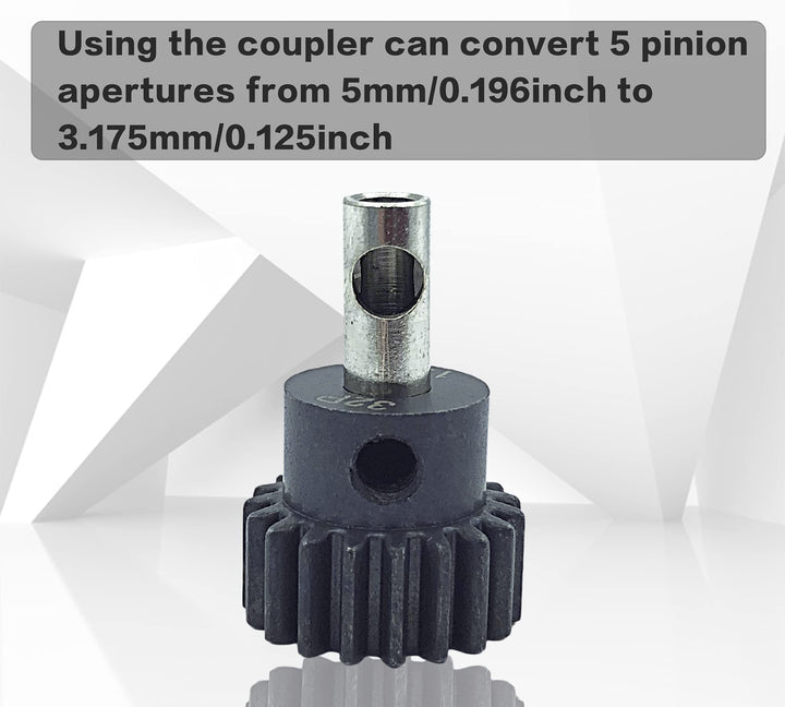 32P 5mm Hardened Metal Pinion Motor Gear Set 13T 15T 17T 19T 21T with 3.175mm Coupler for RC Buggy Car Monster Truck