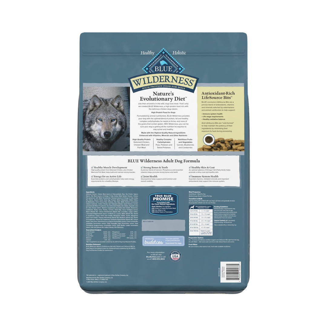 Wilderness High Protein, Natural Adult Dry Dog Food, Chicken 11-lb