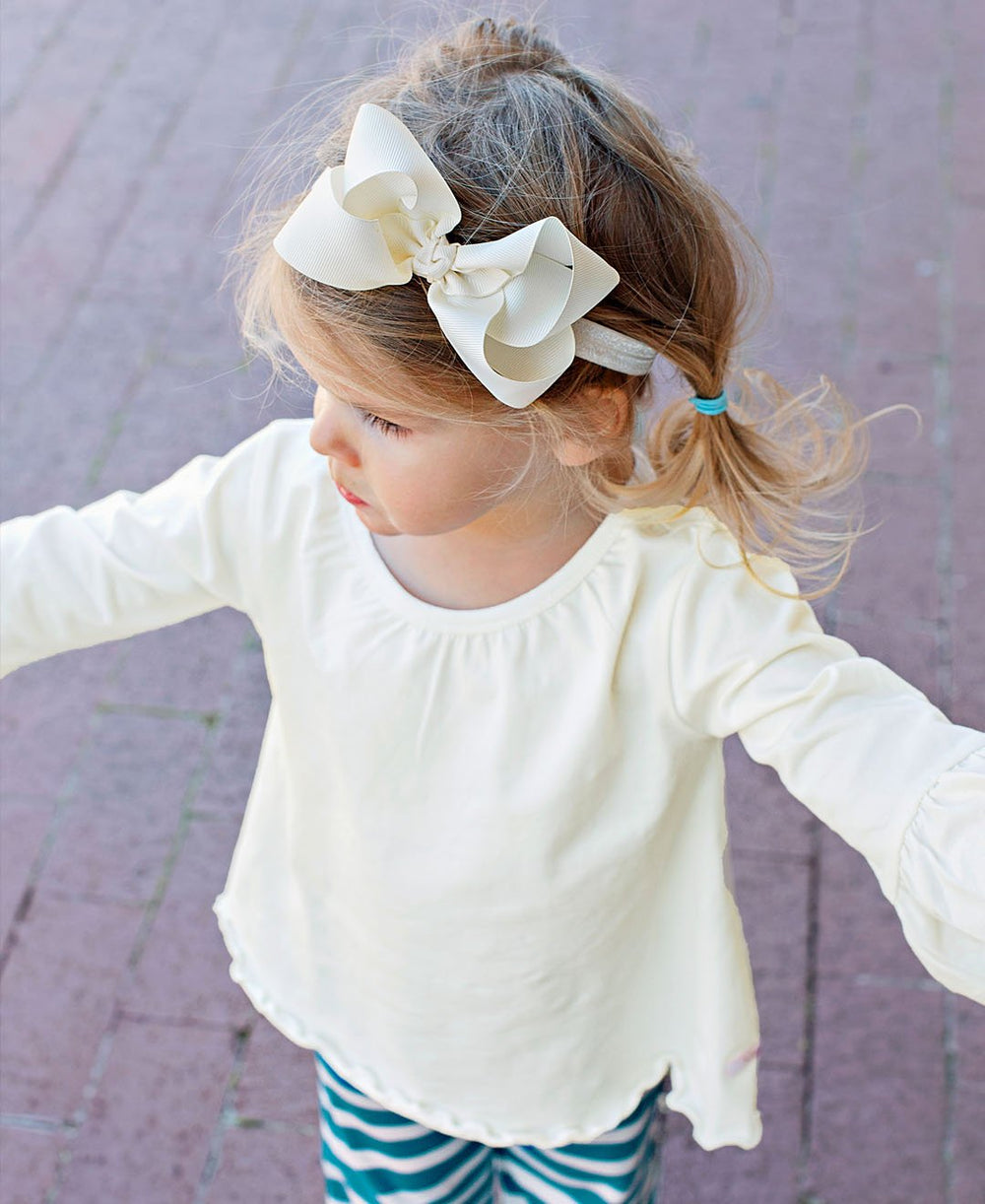 Baby/Toddler Girls Ivory Bow Headband - One Size