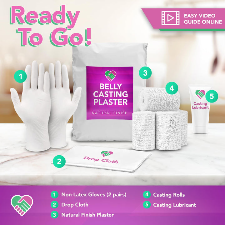 Proud Body Belly Casting Kit Pregnancy, Easy Belly Cast with Natural Finish – Gift for Expecting Mom, Baby Nursery Décor, Mothers Day Keepsake, Mom to Be Gift, Pregnant Mom Gifts