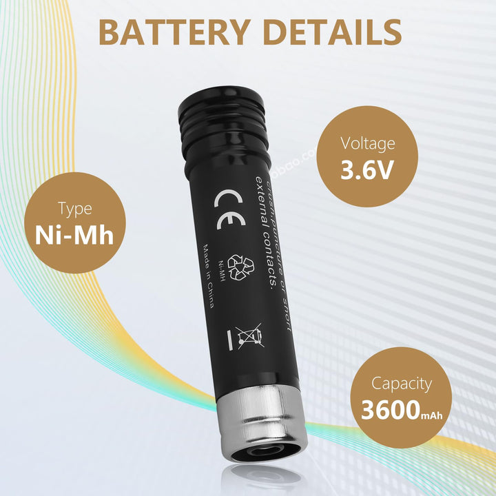 2Pack 3.6V 3600mAh Ni-Mh Replacement Batteries for Black and Decker Versapak Gold VP100 VP100C VP105 VP105C VP110 VP110C VP143 Vp142 Vp7240