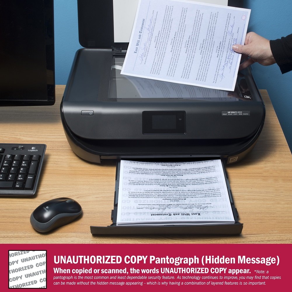 Advanced Blue Multi-Purpose Security Paper, 7 Features, 8.5 x 11 Inches, 24 lb, 500 Sheets (04546)