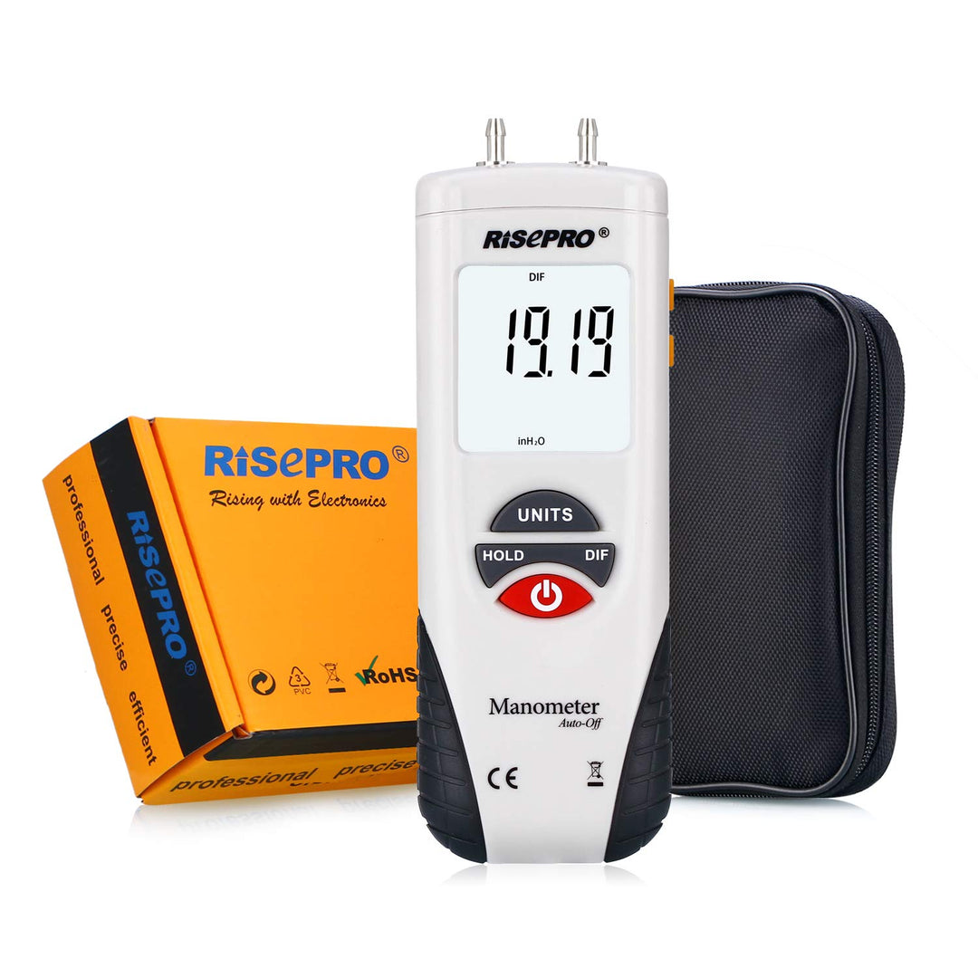 Manometer, ® Digital Air Pressure Meter and Differential Pressure Gauge HVAC Gas Pressure Tester