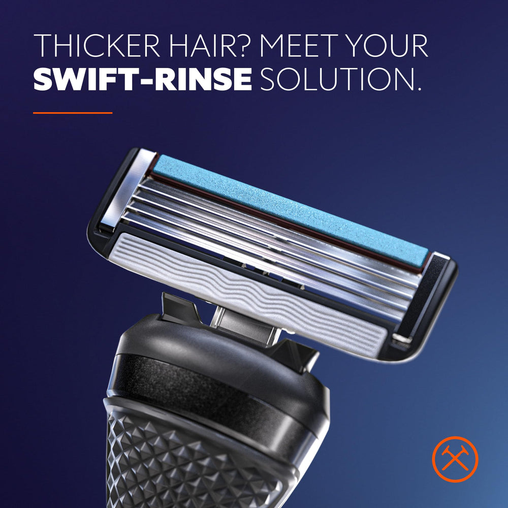 | 4 Blade Razor Refills (12 Pack) | Swift Rinse Blades for Longer and Thicker Hair