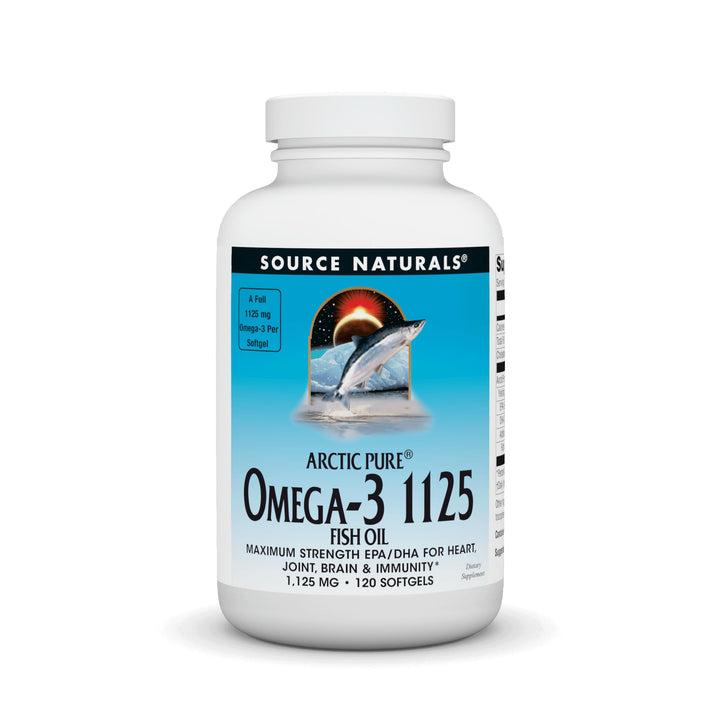 ArcticPure Omega-3 Fish Oil 1125mg Ultra Potency Maximum Strength EPA + DHA for Heart, Joint, Brain & Immune Health - 120 Softgels