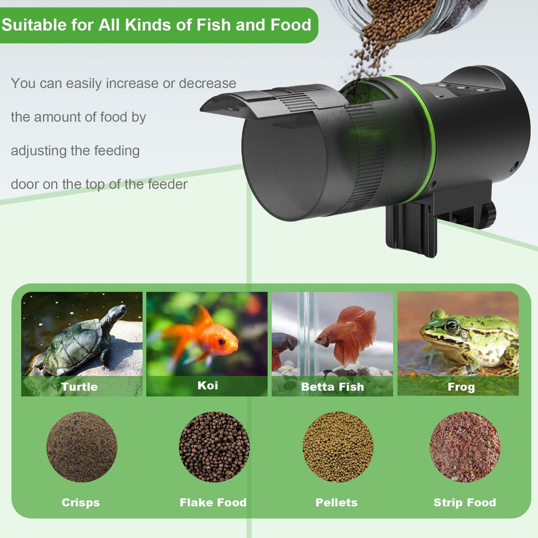 Automatic Fish Feeder for Aquarium,Vacation Auto Fish Food Dispenser - Moisture-Proof Programmable Weekend Holiday Electric Timer Fish Feeder for Turtle Tank | Betta Tank