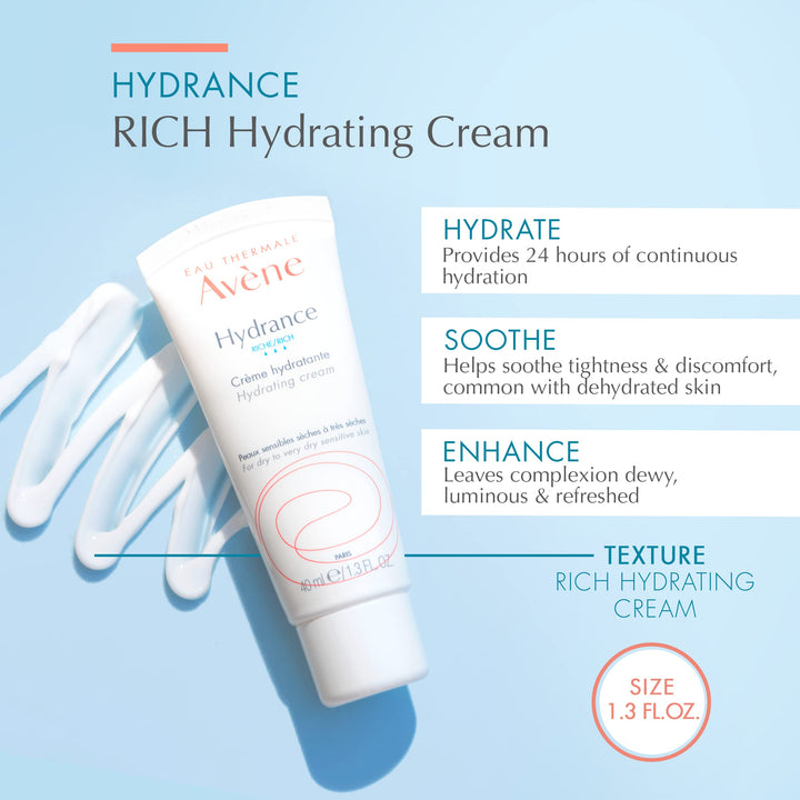 Hydrance RICH Hydrating Cream, Daily Face Moisturizer, Non-Comedogenic, 1.3 Fl Oz (Pack of 1)