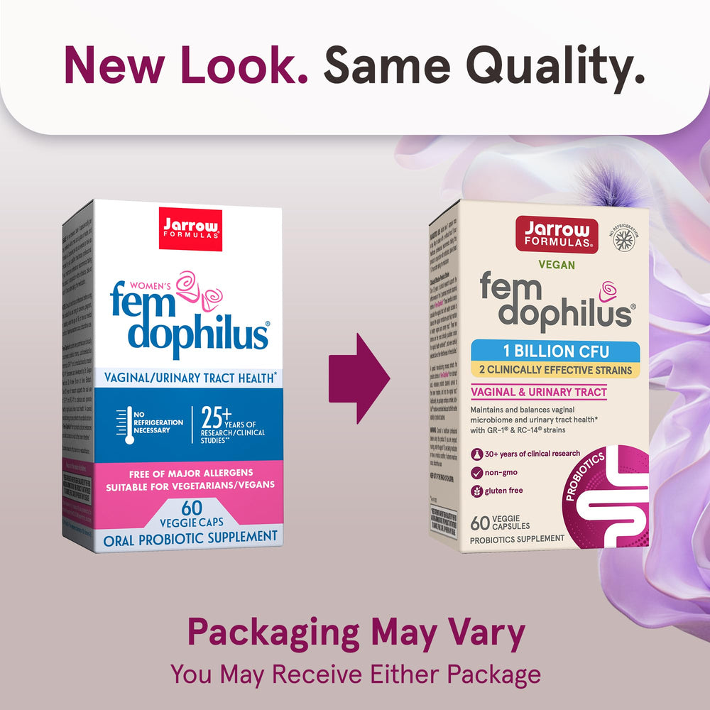 Fem-Dophilus Probiotics 1 Billion CFU With 2 Clinically Effective Strains, Dietary Supplement for Vaginal Health and Urinary Tract Health, 60 Veggie Capsules, 60 Day Supply