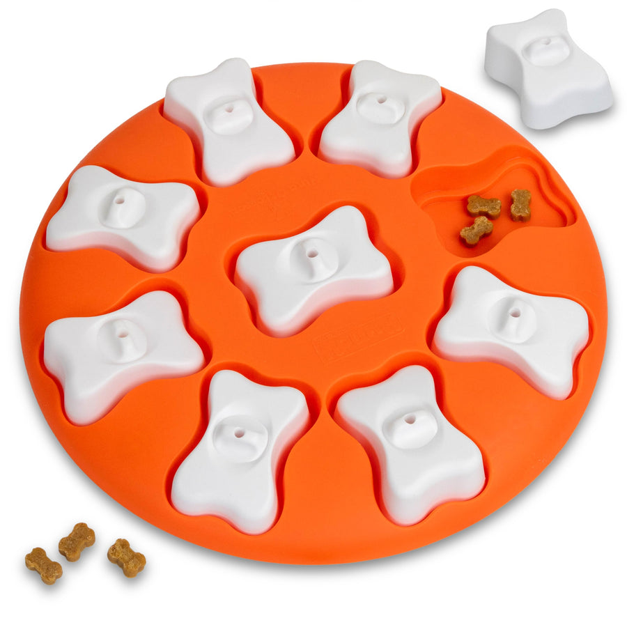 by Nina Ottosson Dog Smart Treat Puzzle Enrichment Toy, Level 1 Beginner, Orange